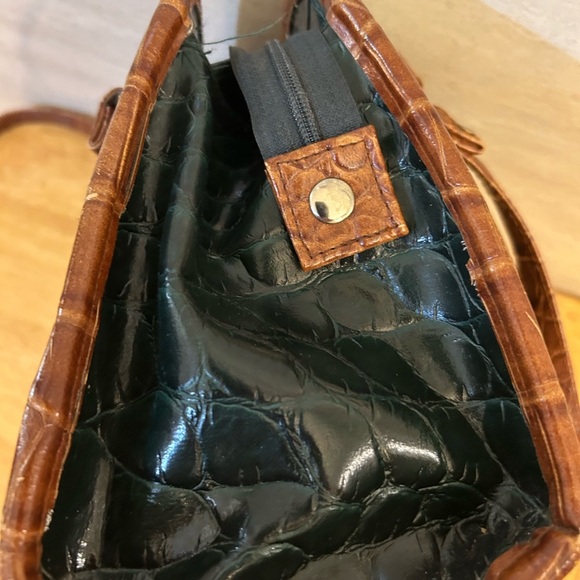 Richard Bernardi TwoTone Double Handle Croc-Embossed Crossbody Bag - Picture 4 of 8